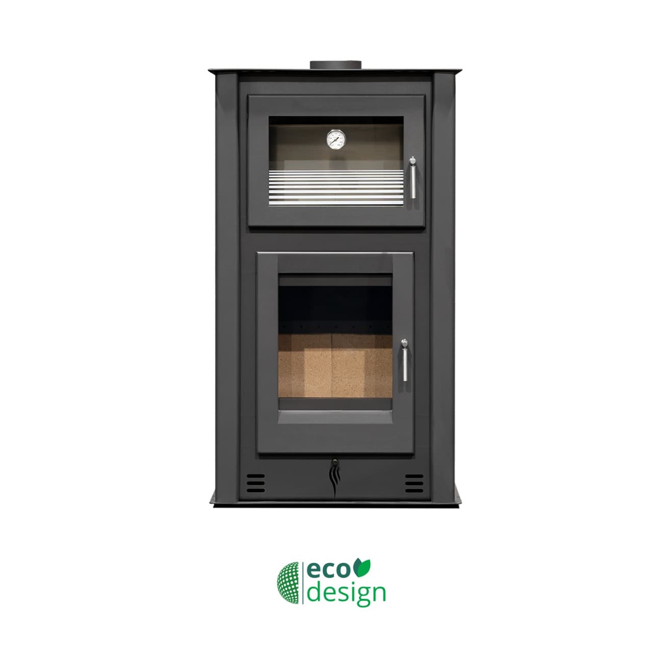 Salamandra a lenha METLOR ÍRIS de Canto 8.5 KW com forno