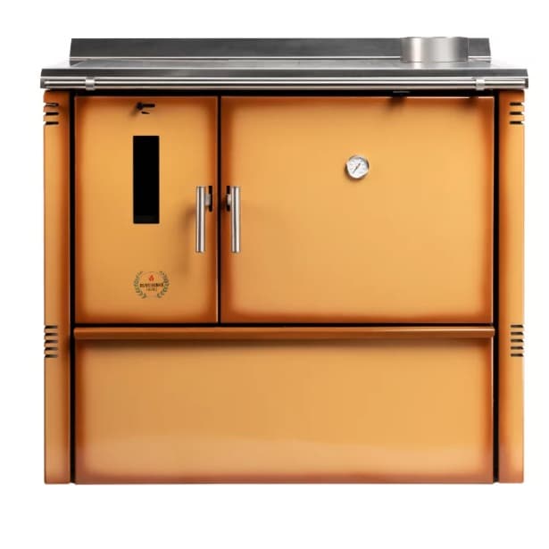 Fogão com Forno a Lenha Castanho Esmaltado  Oliveirinha 6.8Kw