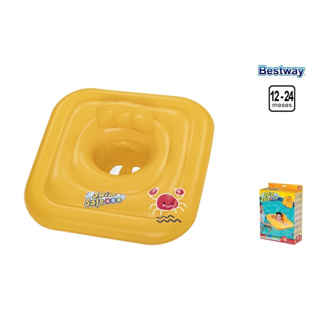 Boia quadrada amarela BestWay, tamanho 12-24 meses, 76x76cm