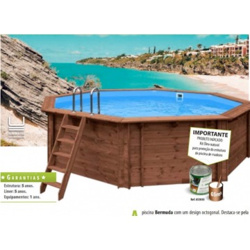 Cobertura de ver�o para piscina de madeira BERMUDA